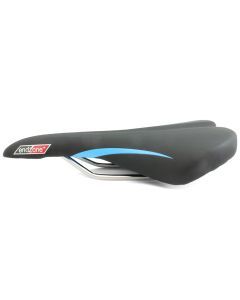 Endzone Slim Vinyl Bike Seat/Saddle with Comfort Foam and Clamp Black/Blue