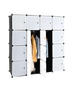 Storage Wardrobe Closet with Hanging Rods