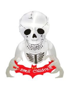 Halloween Inflatable Skull with LED Flying Skeleton