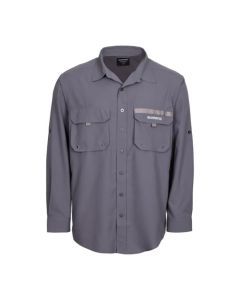 Shimano Grey Long Sleeve Fishing Shirt with Vented Back - UPF 30+