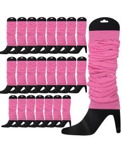 24x Light Pink Leg Warmers Bulk Pack - Womens Dance Costume/80s Party