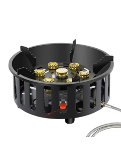 7-Core High-Power Camping Stove Gas Burner Black