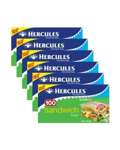 Hercules Sandwich Bags 100pk x6