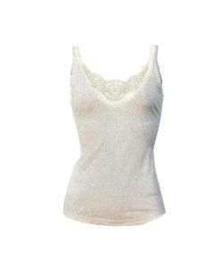 MERINO SKINS Ladies Dianthe Camisole Top - Natural (Merino Wool Rich Thermals)