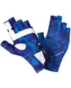 Shimano Water Camo Fingerless UPF 50+ Sun Gloves