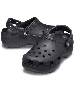 Crocs Womens Classic Platform Clog Sandals - Black (Slip-On Shoes)