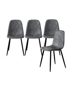 Levede 4x Dining Chairs Kitchen Eames Accent Chair Lounge Room Padded PU Leather