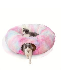 Cozy Plush Cat Tunnel Nest with Hanging Ball Toy - Perfect Kitten Hideaway