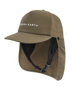 Ocean & Earth Bingin Strapback Adjustable Cap with Flap and Chin Strap - Olive