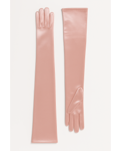 Dents Womens Long Above-Elbow Satin Gloves in Pink