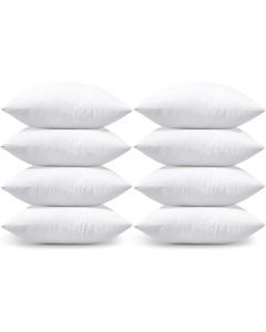 8 Pack Premium 100% Cotton White Pillow Bulk - Soft & Durable - 48x74cm