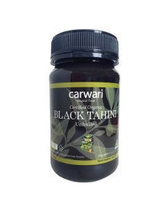 375g Carwari Unhulled Black Tahini Paste (100% Sesame Seeds) in Glass Jar