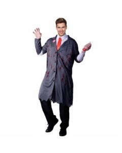 Mens Crazy Zombie Surgeon Costume Doctor Dead Zombie Halloween Lab Party