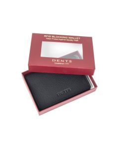 Dents RFID Blocking Pebble Credit Card Holder Bifold Minimalist - Black