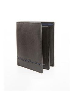 Dents Natural Grain Leather Wallet with RFID Blocking Protection - Chocolate/Royal Blue