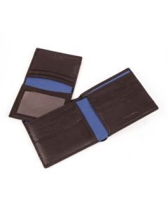 Dents RFID Leather Billfold Wallet w/ Removable Pass Holder - Chocolate/Royal Blue