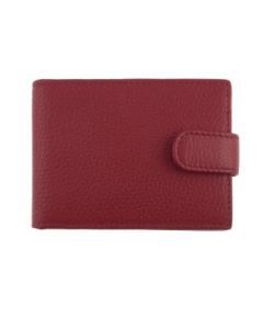 Dents Men's Pebble Grain Leather Card Holder with RFID Blocking and Tab - Red