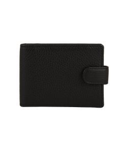Dents Men's Pebble Grain Leather Card Holder with RFID Blocking and Tab - Black