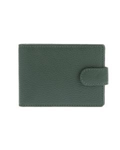 Dents Men's Pebble Grain Leather Card Holder with RFID Blocking and Tab - Green