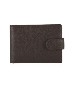 Dents Men's Pebble Grain Leather Card Holder with RFID Blocking and Tab - Brown