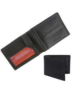 Dents Nappa Leather Trifold Wallet with RFID Protection in Black