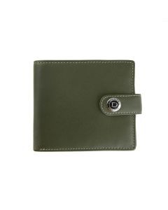 Dents Men's Smooth Nappa Leather Bifold Wallet with RFID Blocking and Coin Purse in Olive/Tan