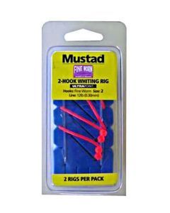 Mustad Size 2 Fine Worm 2 Hook Whiting Fishing Rig 2 Pk