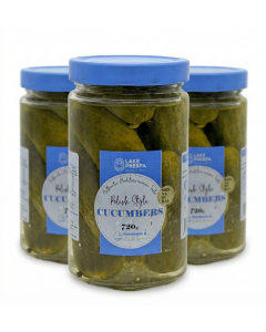3x 720g Lake Prespa Polish Pickles/Pickled Cucumbers in Glass Jar - Product of North Macedonia