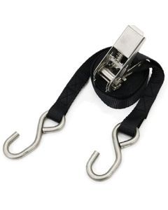 Jetpilot Black 4.5m 2-Hook Nylon PWC Jet Ski Trailer Ratchet Tie Down