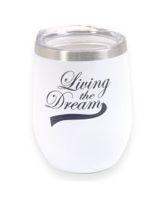 WHITE KEEP CUP - LIVING THE DREAM