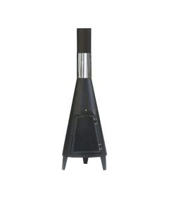 Outdoor Chimney Fireplace with Mesh Door Black Steel