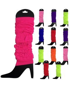 12x Assorted Colours Leg Warmers Bulk Pack - Womens Dance Costume/80s Party