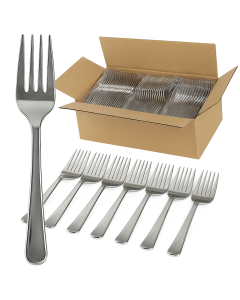 1200x Reusable & Disposable Silver Plastic Forks - BPA Free Cutlery (Bulk Pack)