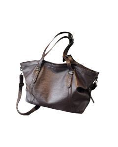 Leather Womens Tote Shoulder Crossbody Bag (Coffee)