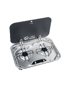 Dometic PI8022 Two burner gas stove with safety glass lid