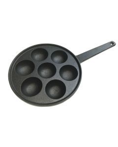 7 Hole Dimple Cast Iron Poffertjes Mini Dutch Pancake Pan with Handles