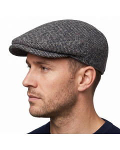 Hanna Hats Mens Irish Country Vintage Tweed Flat Cap - Wool Lined Ivy Hat