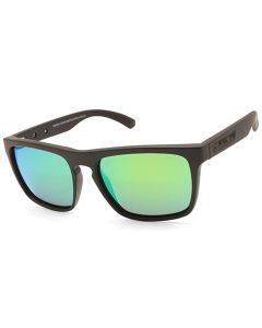 Dirty Dog Monza Matte Black/Green Mirror Polarised Unisex Sunglasses