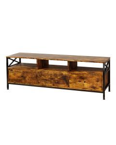 Levede TV Stand Cabinet Entertainment Wood TV Unit 3 Drawers 3 Shelves 147cm