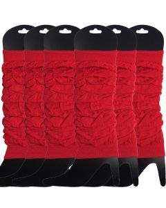 6x Red Leg Warmers Bulk Pack - Womens Dance Costume/80s Party
