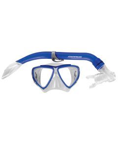 Mirage Turtle Junior Blue Silitex Snorkel & Mask Set with Tempered Lens