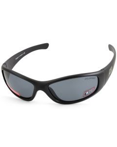 Dirty Dog Buzzer Satin Black/Grey Polarised Men's Wrap Sunglasses