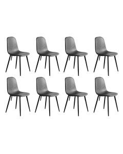 Levede 8x Dining Chairs Kitchen Eames Accent Chair Lounge Room Padded PU Leather