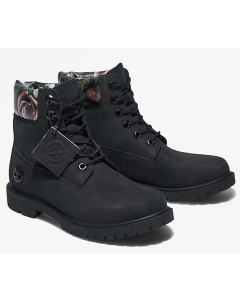 Timberland Womens Heritage 6 Inch Waterproof Leather Boots - Black Floral