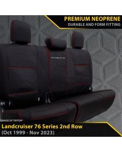 Razorback 4x4 GP6 Premium Neoprene Rear Row Seat Covers suitable for a Toyota Landcruiser 76 Series (Made to Order)