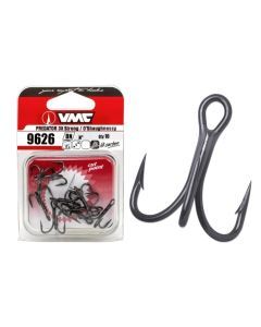 10 Pack of VMC 9626BN Size 3/0 Black Nickel Treble Hooks - 3x Strong Trebles