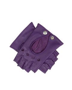 Dents Women’s Leather Fingerless Keyhole Driving Gloves - Amethyst