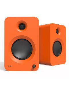 Kanto REN 200W Powered Bookshelf Speakers with HDMI ARC, USB-C, and Bluetooth 5.3 - Matte Orange, Pair