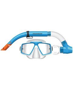 Mirage Voyager Adult Silitex Twin-Lens Mask and Snorkel Set (Blue)