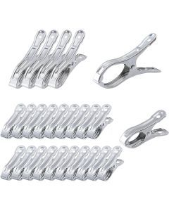 24x Stainless Steel Clothes Pegs Bulk Pack - Laundry Washing Line Clips